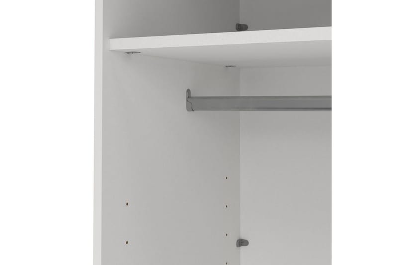 Elvos Garderobe med Speil 139x220 cm - Hvit - Oppbevaring - Garderober & garderobesystem