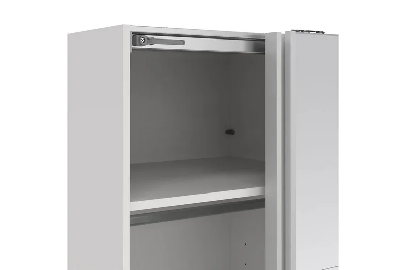 Elvos Garderobe med Speil 139x220 cm - Hvit - Oppbevaring - Garderober & garderobesystem
