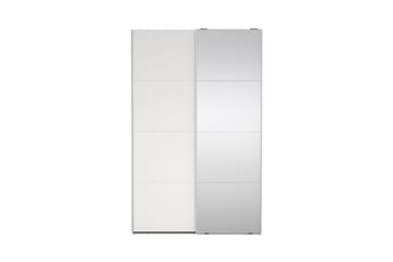 Elvos Garderobe med Speil 139x220 cm - Hvit - Oppbevaring - Garderober & garderobesystem