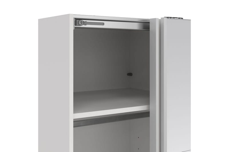 Elvos Garderobe med Speil 139x220 cm - Hvit - Oppbevaring - Garderober & garderobesystem