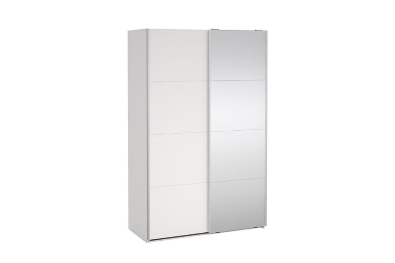 Elvos Garderobe med Speil 139x220 cm - Hvit - Oppbevaring - Garderober & garderobesystem