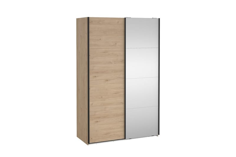 Elvos Garderobe med Speil 139x220 cm - Natur - Oppbevaring - Garderober & garderobesystem