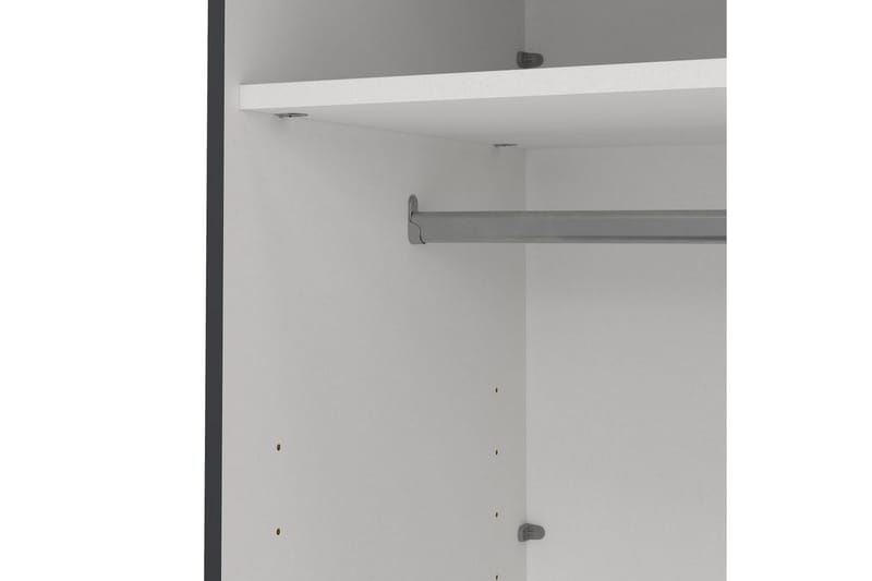 Elvos Garderobe med Speil 139x220 cm - Svart - Oppbevaring - Garderober & garderobesystem