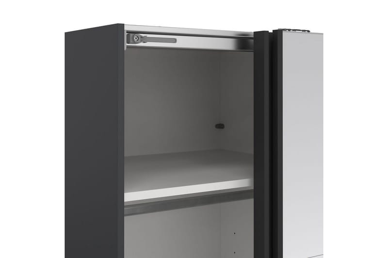 Elvos Garderobe med Speil 139x220 cm - Svart - Oppbevaring - Garderober & garderobesystem