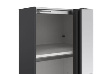 Elvos Garderobe med Speil 139x220 cm - Svart - Oppbevaring - Garderober & garderobesystem