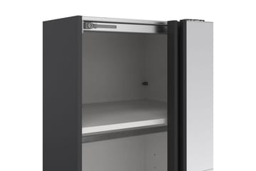 Elvos Garderobe med Speil 139x220 cm - Svart - Oppbevaring - Garderober & garderobesystem