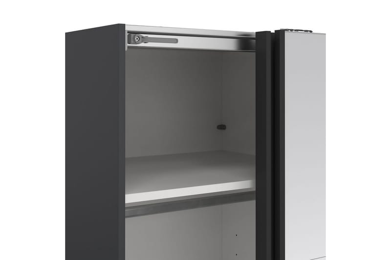 Elvos Garderobe med Speil 139x220 cm - Svart - Oppbevaring - Garderober & garderobesystem