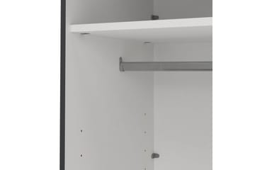 Elvos Garderobe med Speil 139x220 cm - Svart - Oppbevaring - Garderober & garderobesystem