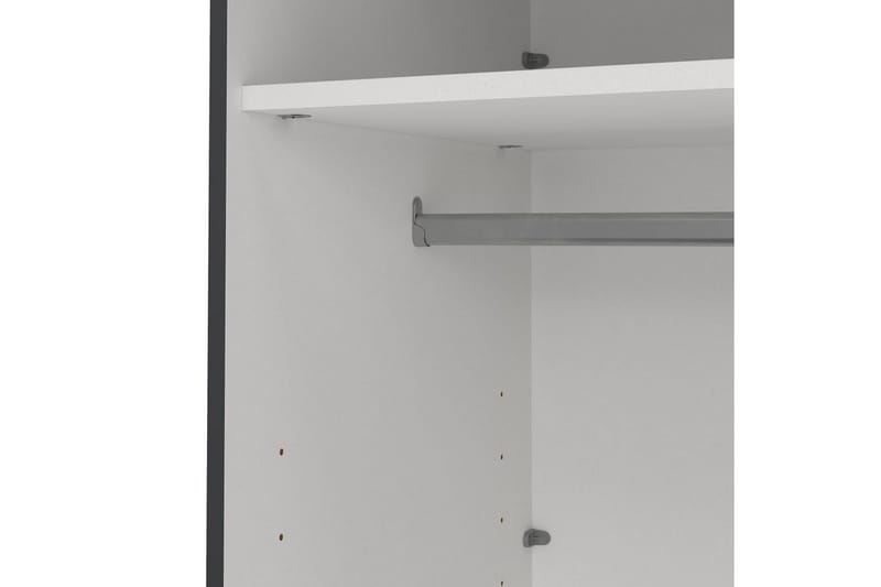 Elvos Garderobe med Speil 139x220 cm - Svart - Oppbevaring - Garderober & garderobesystem