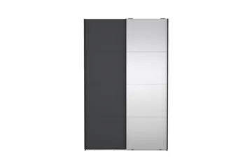 Elvos Garderobe med Speil 139x220 cm - Svart - Oppbevaring - Garderober & garderobesystem