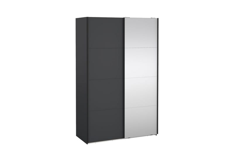 Elvos Garderobe med Speil 139x220 cm - Svart - Oppbevaring - Garderober & garderobesystem