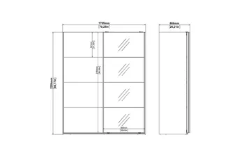 Elvos Garderobe med Speil 179x220 cm - Hvit - Oppbevaring - Garderober & garderobesystem