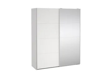 Elvos Garderobe med Speil 179x220 cm - Hvit - Oppbevaring - Garderober & garderobesystem