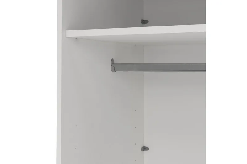 Elvos Garderobe med Speil 179x220 cm - Hvit - Oppbevaring - Garderober & garderobesystem