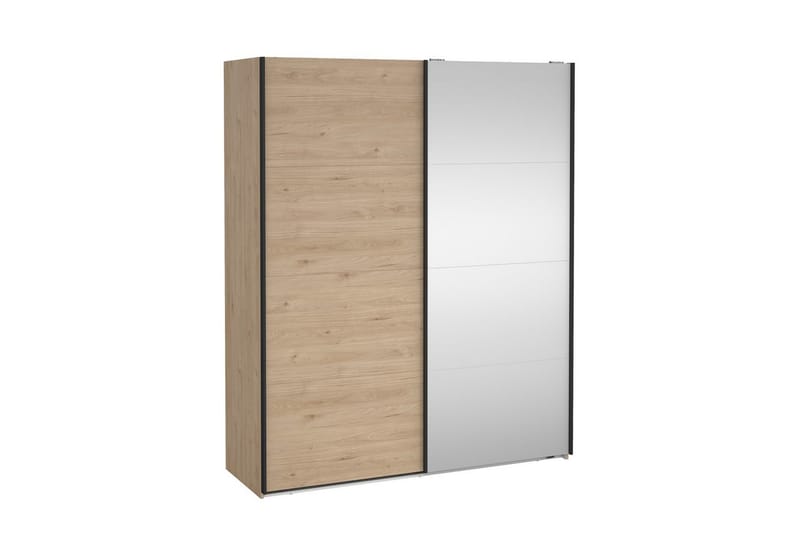 Elvos Garderobe med Speil 179x220 cm - Natur - Oppbevaring - Garderober & garderobesystem