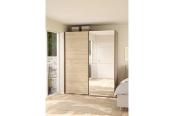 Elvos Garderobe med Speil 179x220 cm - Natur - Oppbevaring - Garderober & garderobesystem