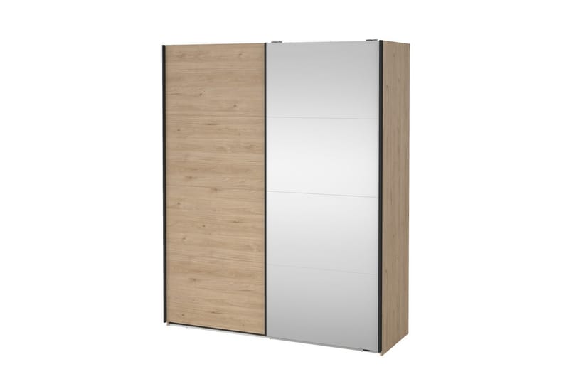 Elvos Garderobe med Speil 179x220 cm - Natur - Oppbevaring - Garderober & garderobesystem