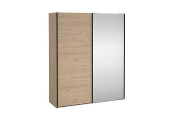 Elvos Garderobe med Speil 179x220 cm - Natur - Oppbevaring - Garderober & garderobesystem