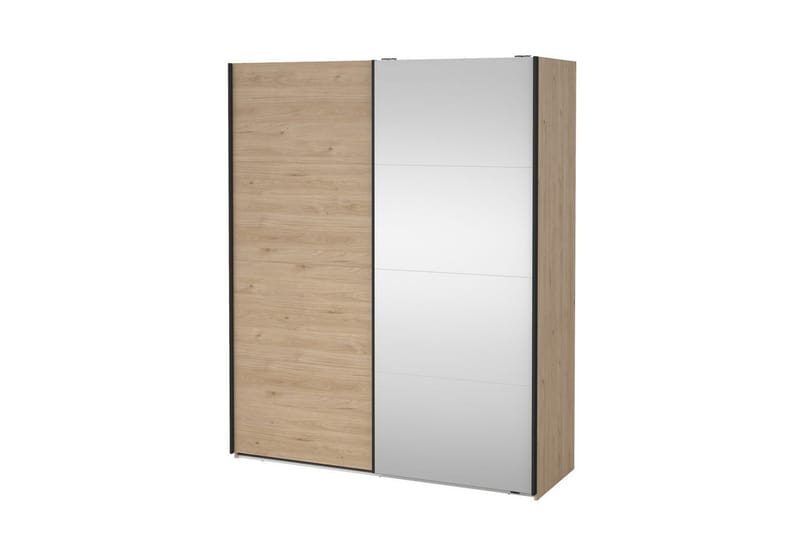 Elvos Garderobe med Speil 179x220 cm - Natur - Oppbevaring - Garderober & garderobesystem