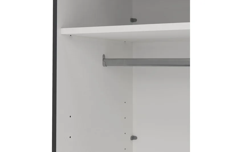 Elvos Garderobe med Speil 179x220 cm - Svart - Oppbevaring - Garderober & garderobesystem