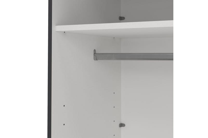 Elvos Garderobe med Speil 179x220 cm - Svart - Oppbevaring - Garderober & garderobesystem