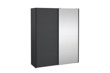 Elvos Garderobe med Speil 179x220 cm - Svart - Oppbevaring - Garderober & garderobesystem