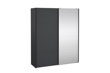 Elvos Garderobe med Speil 179x220 cm - Svart - Oppbevaring - Garderober & garderobesystem