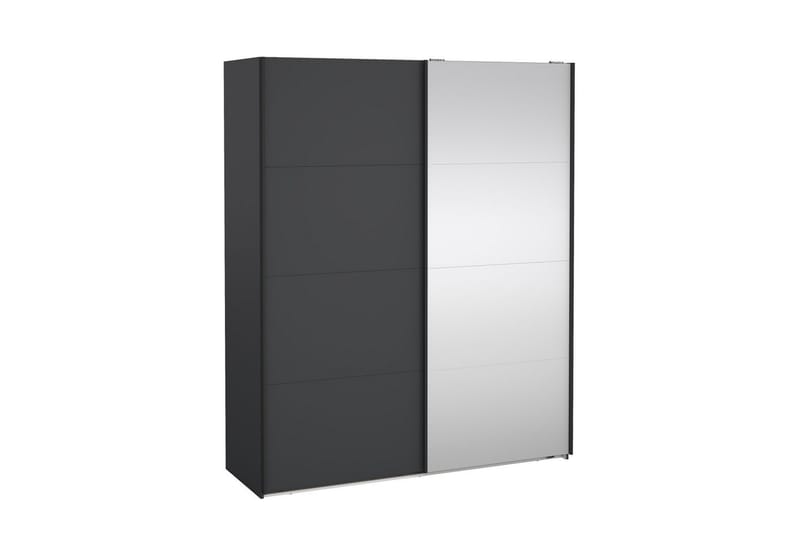 Elvos Garderobe med Speil 179x220 cm - Svart - Oppbevaring - Garderober & garderobesystem