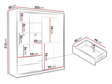 Elvyn Garderobeskapeskap med speil 203x213 cm - Brun - Oppbevaring - Garderober & garderobesystem