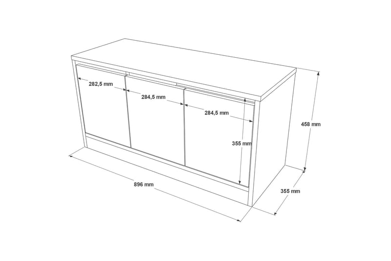 Andifli Skoskap 89,6x45,8 cm - Brun - Oppbevaring - Entreoppbevaring