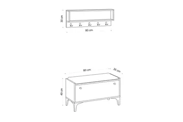 Mamerto Skoskap skap 80x36 cm - Natur - Oppbevaring - Entreoppbevaring