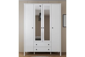 Ferra Garderobe med Speil 140x194,8 cm - Natur/Hvit - Oppbevaring - Garderober & garderobesystem