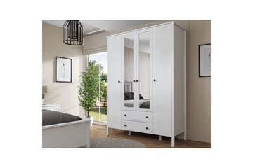 Ferra Garderobe med Speil 140x194,8 cm - Natur/Hvit - Oppbevaring - Garderober & garderobesystem