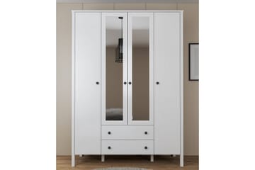Ferra Garderobe med Speil 140x194,8 cm - Natur/Hvit - Oppbevaring - Garderober & garderobesystem