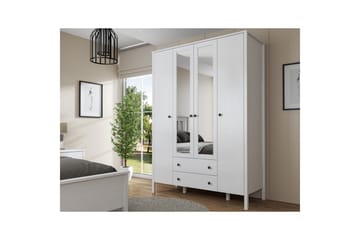 Ferra Garderobe med Speil 140x194,8 cm - Natur/Hvit - Oppbevaring - Garderober & garderobesystem