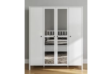 Ferra Garderobe med Speil 180,8x215 cm - Natur/Hvit - Oppbevaring - Garderober & garderobesystem