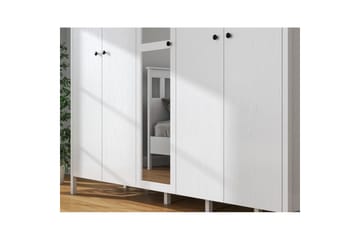 Ferra Garderobe med Speil 223,8x215 cm - Natur/Hvit - Oppbevaring - Garderober & garderobesystem