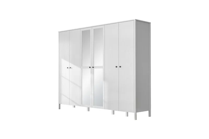 Ferra Garderobe med Speil 261x215 cm, Natur/Hvit