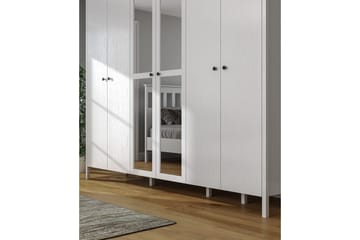 Ferra Garderobe med Speil 261x215 cm - Natur/Hvit - Oppbevaring - Garderober & garderobesystem