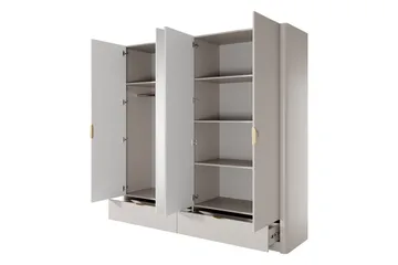 Forba Garderobeskap med Speil 213x209 cm - Hvit - Oppbevaring - Garderober & garderobesystem