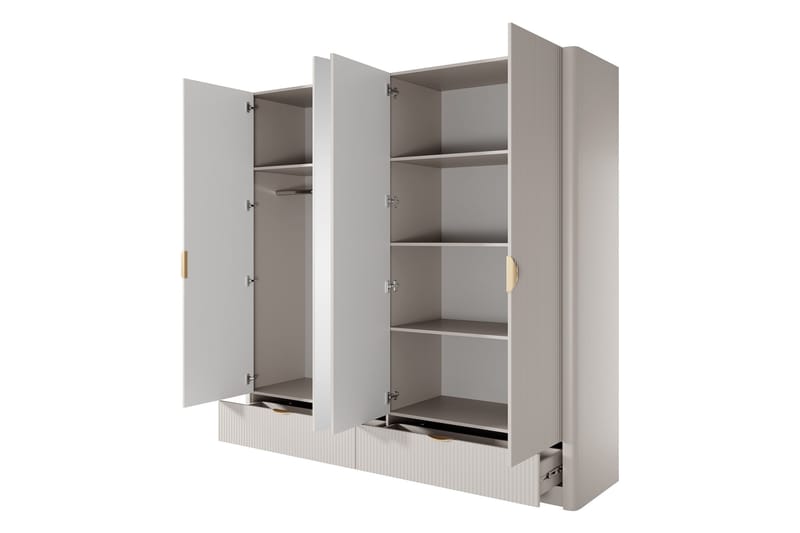 Forba Garderobeskap med Speil 213x209 cm - Hvit - Oppbevaring - Garderober & garderobesystem