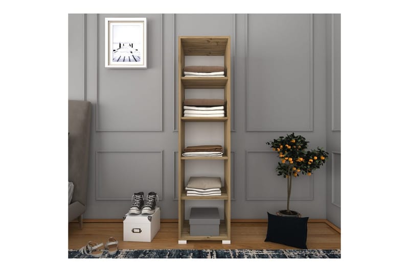 Garderobe Doranstead Lys Valnøtt / Hvit - Hvit/Lysfarget tre - Oppbevaring - Garderober & garderobesystem