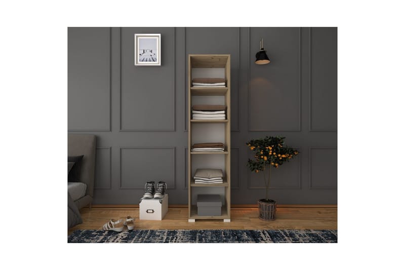 Garderobe Doranstead Lys Valnøtt / Hvit - Hvit/Lysfarget tre - Oppbevaring - Garderober & garderobesystem