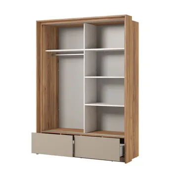 Garderobe med speil Impressio 2 skyvedører med 2 skuffer - 159 cm - Oppbevaring - Garderober & garderobesystem