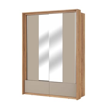 Garderobe med speil Impressio 2 skyvedører med 2 skuffer - 159 cm - Oppbevaring - Garderober & garderobesystem