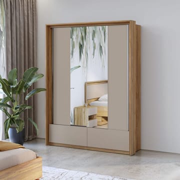 Garderobe med speil Impressio 2 skyvedører med 2 skuffer - 159 cm - Oppbevaring - Garderober & garderobesystem
