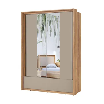 Garderobe med speil Impressio 2 skyvedører med 2 skuffer - 159 cm - Oppbevaring - Garderober & garderobesystem