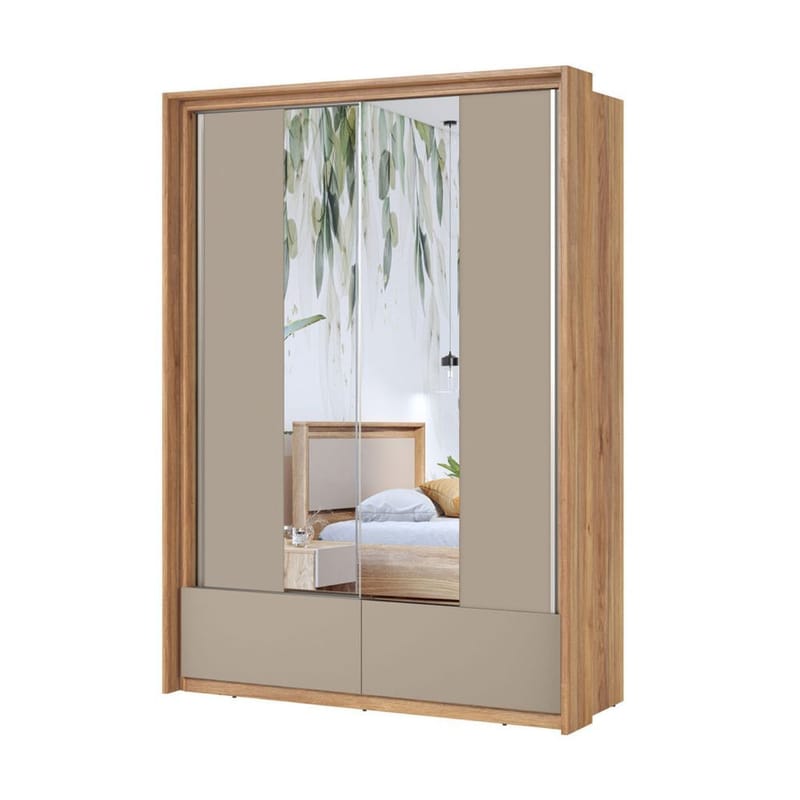 Garderobe med speil Impressio 2 skyvedører med 2 skuffer - 159 cm - Oppbevaring - Garderober & garderobesystem