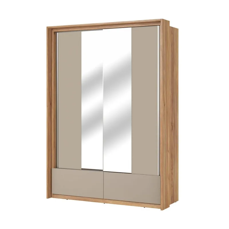 Garderobe med speil Impressio 2 skyvedører med 2 skuffer, 159 cm