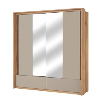 Garderobe med speil Impressio 2 skyvedører med 2 skuffer - 209 cm - Oppbevaring - Garderober & garderobesystem